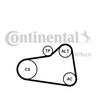 Комплект (ремінь+ролики) CONTINENTAL Contitech 6PK905EXTRAK1