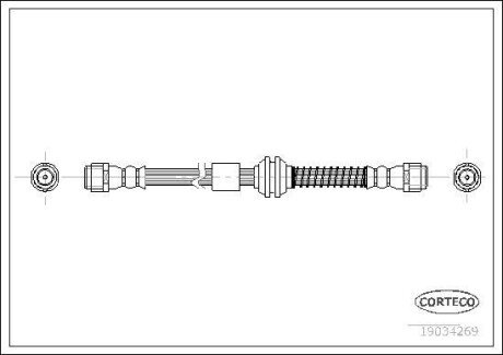 Шланг гальмівний Audi Q7 03.06-,VOLKSWAGEN Touareg (7LA,7L6, 7L7) 10.02- F L&R CORTECO 19034269