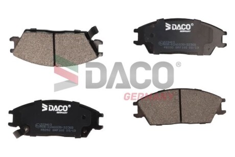 Колодки гальмівні перед. HYUNDAI GETZ (TB) 09/02-, ACCENT (LC) 01/00- (Akebono) Daco DACO Germany 323403