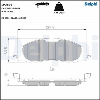 Гальмівні колодки, дискові Delphi LP3696