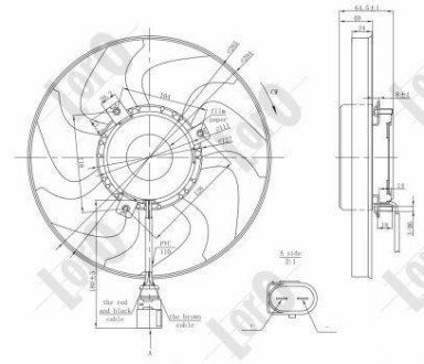 Вентилятор радіатора Caddy/Golf V/VI/Passat B6 (200W/295mm) 1.0-3.6 (03-) LORO DEPO 003-014-0009