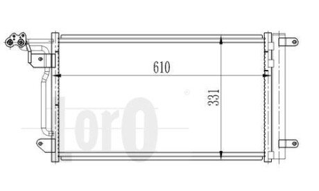 Радіатор кондиціонера A1/Polo/Fabia/Rapid 1.0-1.6/1.6D-2.0D 09- LORO DEPO 003-016-0022