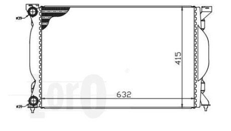 Радіатор охолодження двигуна A4/S4/B6/B7 1.6-2.0 00- LORO DEPO 003-017-0012