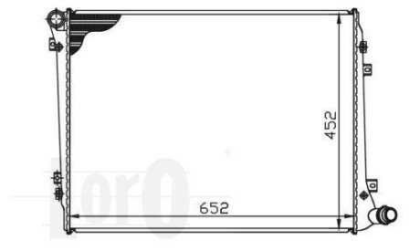 Радіатор охолодження двигуна Passat/Caddy 1.9/2.0D 04-10 (+AC) (650x439x32) LORO DEPO 003-017-0033