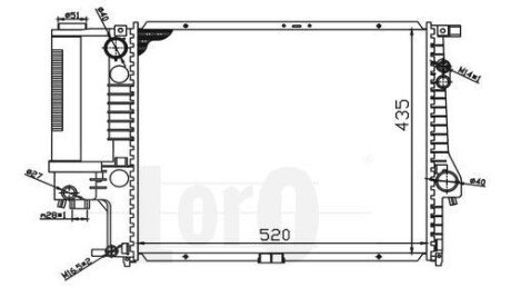 Радіатор охолодження двигуна E39 2.5-2.8i 95-00 LORO DEPO 004-017-0003