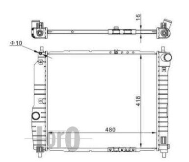 Радіатор охолодження двигуна AVEO/KALOS 1.2/1.4 05- AC +/- LORO DEPO 007-017-0002