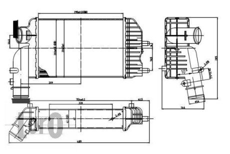 Радіатор інтеркулера JUMPER/DUCATO/BOXER 1.9 TD/2.0 Hdi 94- LORO DEPO 009-018-0001