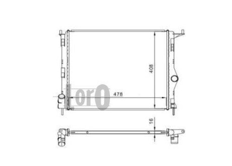 Радіатор води Logan/Sandero 1.2/1.4/1.6 04- LORO DEPO 010-017-0003
