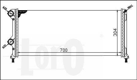 Радіатор води Doblo 1.3-1.9 JTD/MJTD 01- LORO DEPO 016-017-0038