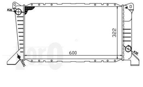 Радіатор охолодження двигуна Transit 2.5D 94-00 (600x320x36) LORO DEPO 017-017-0039