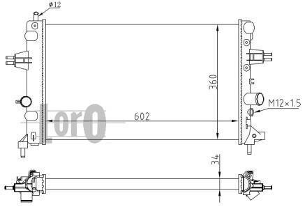 Радіатор охолодження двигуна ASTRA/ZAFIRA 1.6i 98- LORO DEPO 037-017-0001