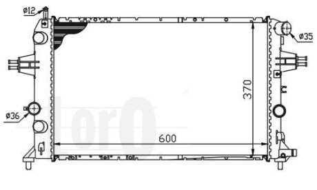 Радіатор охолодження двигуна ASTRA G/ZAFIRA A 1.7 TD 98- LORO DEPO 037-017-0049