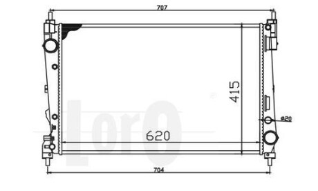 Радіатор води Doblo/Combo 1.3/1.6/2.0 D Multijet 10- LORO DEPO 037-017-0071