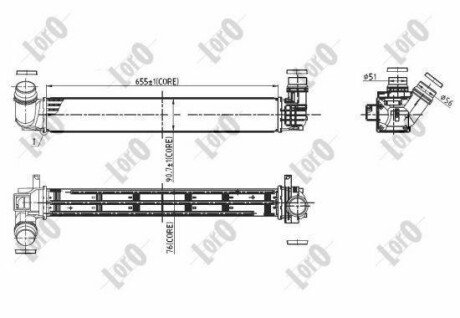 Радіатор інтеркулера Renault Scenic III/ Megane III 1.5 dCi 08- LORO DEPO 042-018-0004