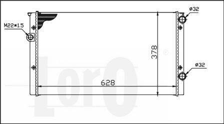 Радіатор води Golf III -99 1.9TDI (358x377x34) (-AC) LORO DEPO 053-017-0006