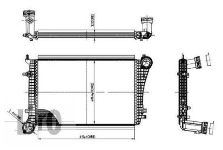 Радіатор інтеркулера а Caddy 04- /Golf V/Octavia 1.9 TDI LORO DEPO 053-018-0009 (фото 1)