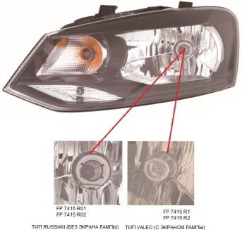 Фара передня DEPO FP 7415 R01-E