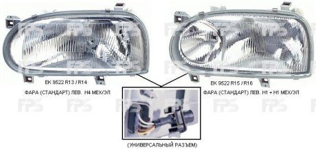 Фара передня DEPO FP 9522 R13-E