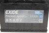 АКБ 6СТ-105 R+ (пт850) (необслуг) (315х175х205) Premium EXIDE EA1050 (фото 2)