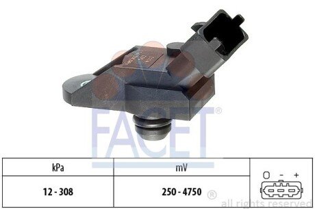 Датчик абсолютного тиску (Manifold Air Pressure Sensor, MAP sensor) 10.3114 FACET 103114