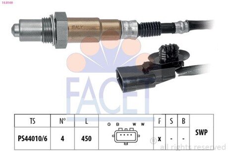 Датчик кисню (лямбда-зонд) Logan 06-/Clio 01- 1.2-1.6 (10.8169) FACET 108169