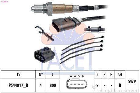 Лямбда-зонд Audi Skoda Fabia/Octavia/ VW Bora/Golf 1.0-3.2 96-08 10.8253 FACET 108253