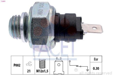 Датчик тиску оливи OM 601/611 >03 (7.0001) FACET 70001