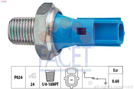 Датчик тиску оливи Ford Transit 2.4 DI/TDE 00-> (7.0147) FACET 70147