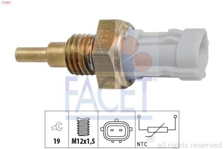 Датчик температури Subaru Impreza (gp) 1.6 i (gp2) (11-16) (7.3351) FACET 73351