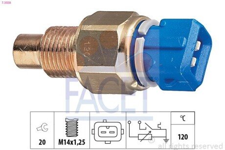 Датчик температури Berlingo/Partner 1.8/1.9D (120C)/Scudo/Ducato 7.3558 FACET 73558