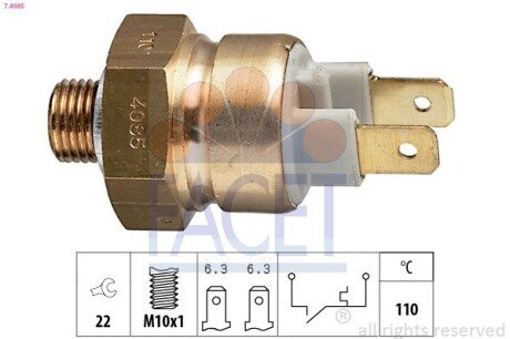 Датчик температури Audi 100/80/A6 1.6-2.3 85-98 7.4085 FACET 74085