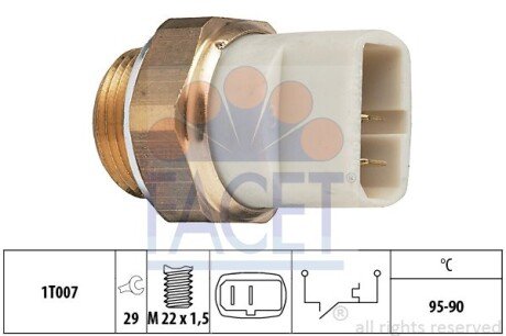 Датчик вмикання вентилятора 7.5027 FACET 75027