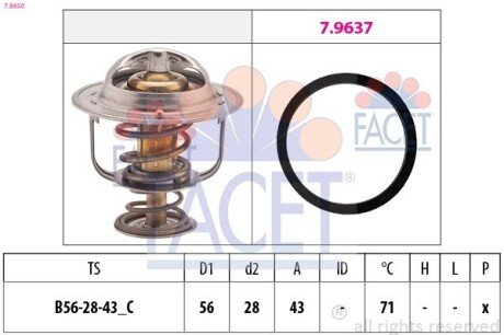 Термостат FACET 7.8650