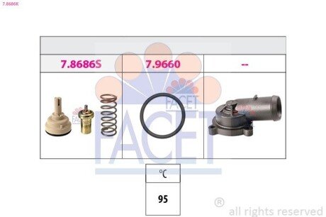 Термостат Vw Eos 1.4 tsi (08-15) (7.8686K) FACET 78686K