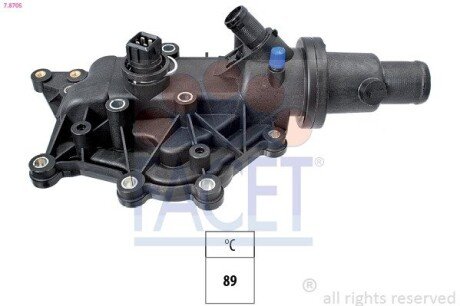 Термостат Renault Megane/Laguna/Clio/Scenic 1.4/1.6i 98- (89C) (7.8705) FACET 78705