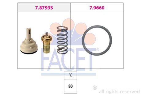 Термостат Vw Touran 1.4 tsi ecofuel (10-15) (7.8793) FACET 78793 (фото 1)