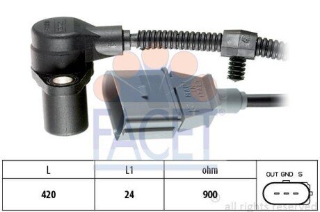 Датчик положення колінвала VW T4/T5 2.8-3.2 i 00-> FACET 9.0320