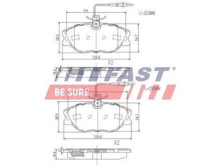 Колодки тормозные FAST FT29054