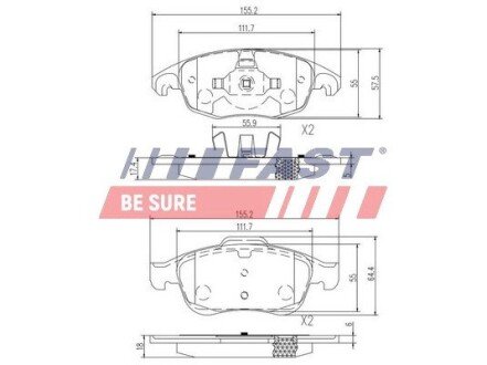 Колодки тормозные FAST FT29514