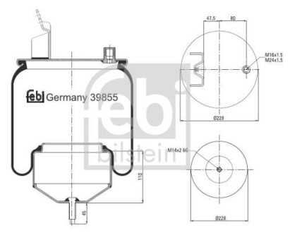 Пневмоподушка FEBI FEBI BILSTEIN 39855