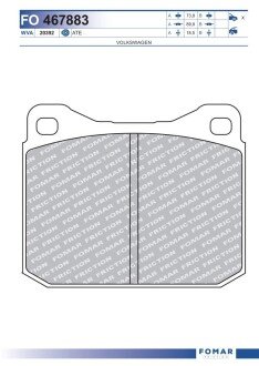 Колодки гальмівні дискові FOMAR FO 467883