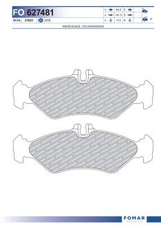 Колодки гальмівні дискові FOMAR FO 627481