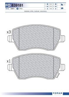 Колодки гальмівні дискові (комплект 4 шт) FOMAR FO 839181