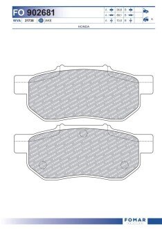 Колодки гальмівні дискові (комплект 4 шт) FOMAR FO 902681