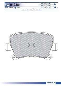 Колодки гальмівні дискові FOMAR FO 912381