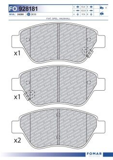 Колодки гальмівні дискові FOMAR FO 928181