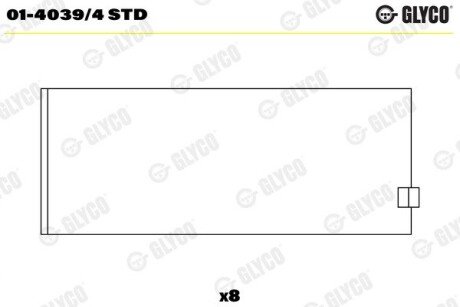 Вкладиш шатунний Glyco 01-4039/4 STD