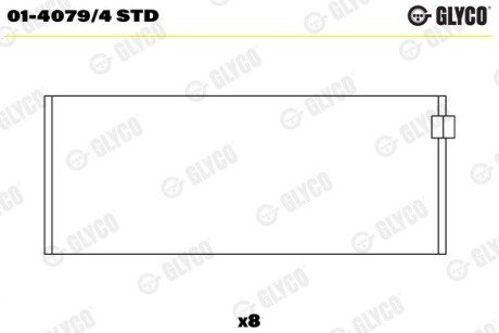 Пiдшипник шатуна (к-кт) Glyco 01-4079/4 STD (фото 1)