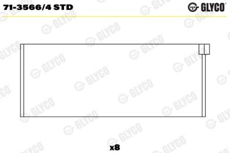 Пiдшипник шатуна (к-кт) AEB92290 STD Glyco 71-3566/4 STD