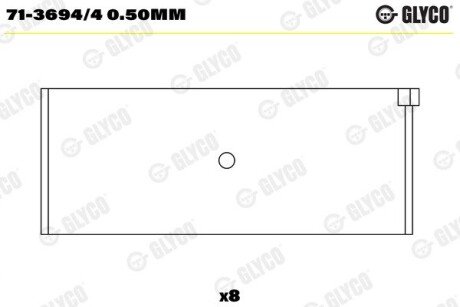 Пiдшипник шатуна (к-кт) Glyco 71-3694/4 0.50MM (фото 1)